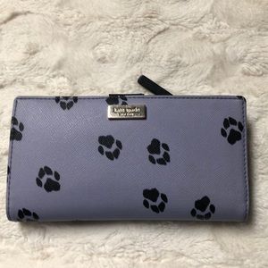 Kate Spade Paw Print Lavender Wallet